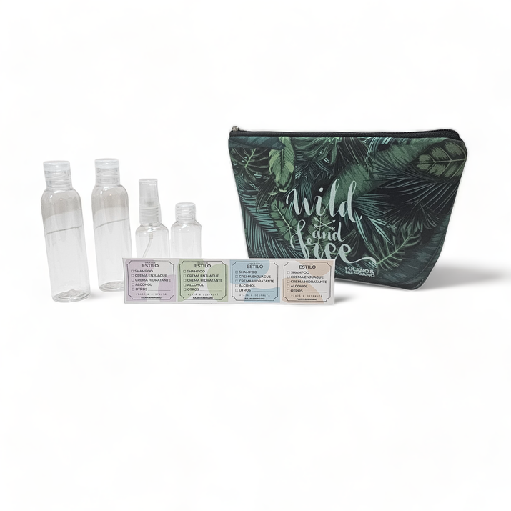 5% OFF - NECESER SIMIL NEOPREN + STICKERS + ATOMIZADOR + FRASCO CH + 2 FRASCOS GRANDES - WILD AND F